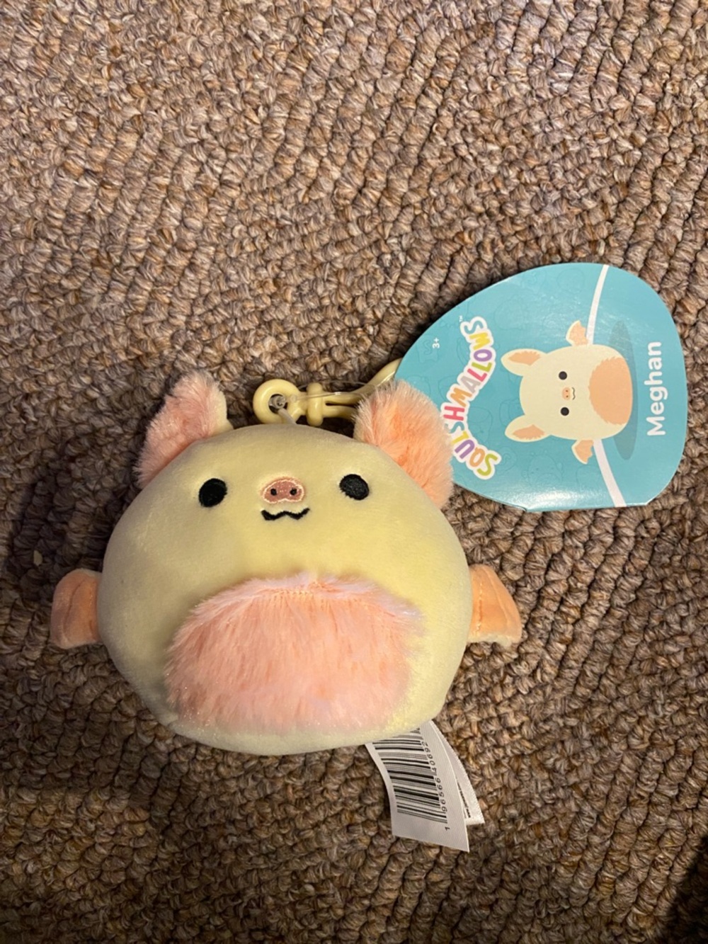 Squishmallows Yellow & Peach Clip-On Pig Plush
